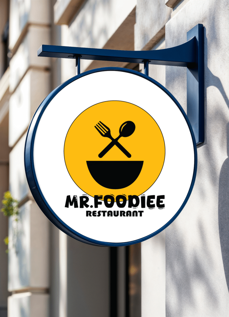 brand logo mockup _ mrfoodiee restaurant